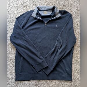 Polo Ralph Lauren Navy Blue Quarter-Zip Pullover XL Preppy Nautical